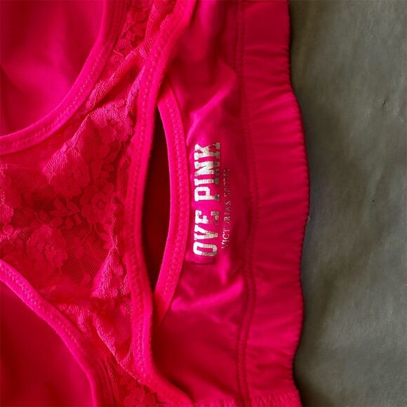 Victoria's Secret Women's Pink Lace Sports Bra Size M High Support - Picture 3 of 6